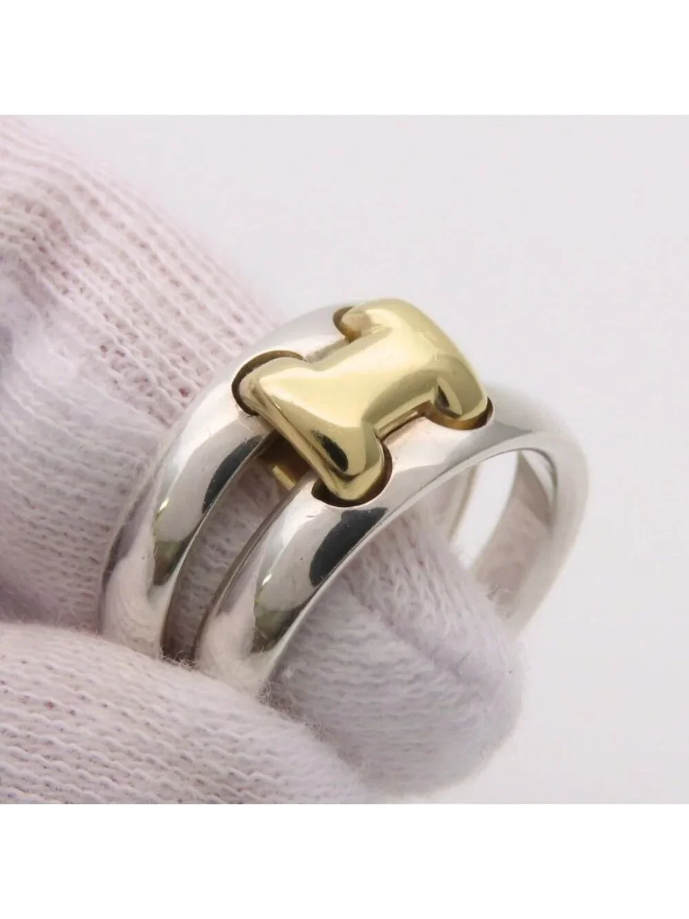 Hermes Ring Olympe 53 Silver Gold